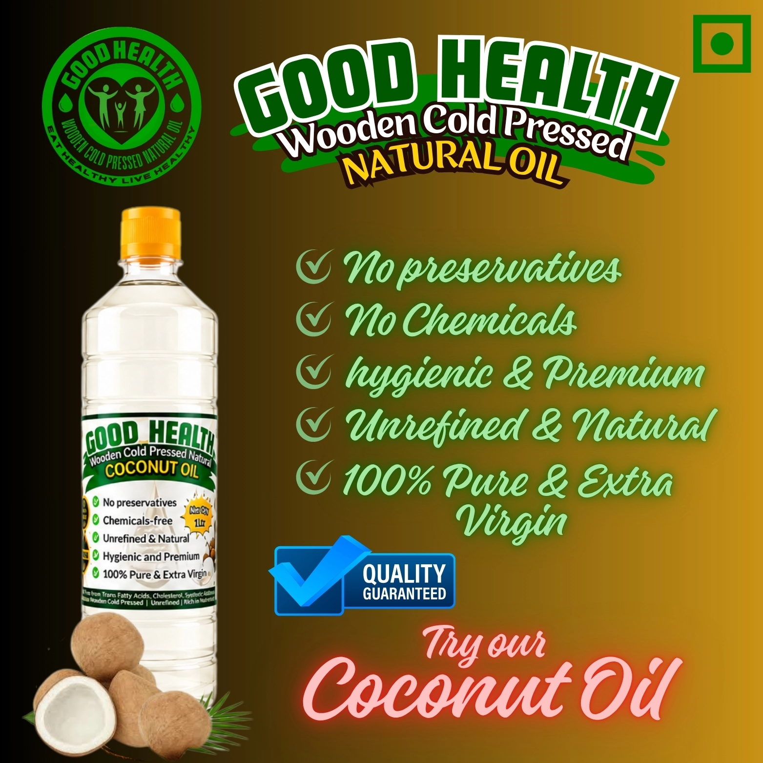 Coconut Oil (Wooden Pressed)