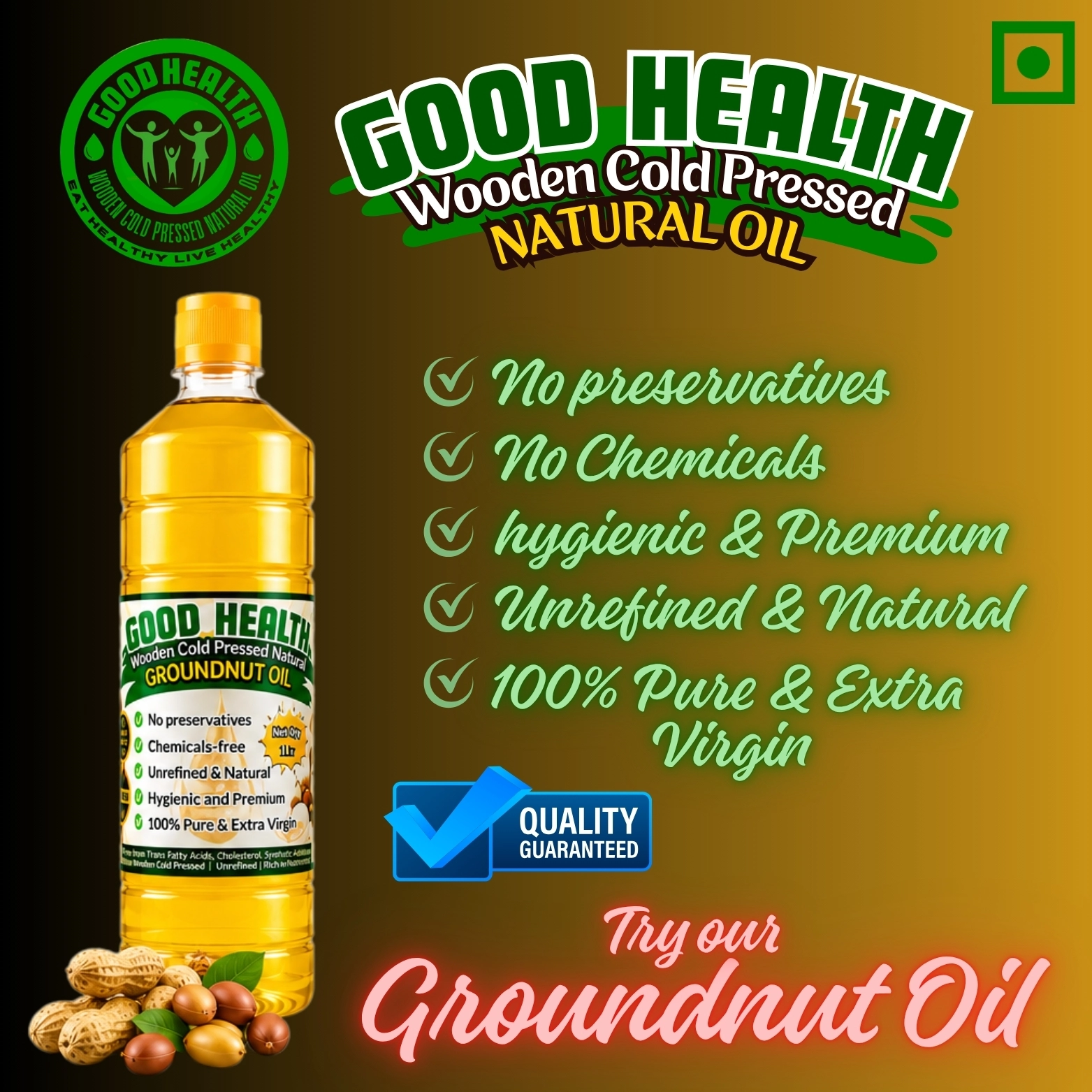 Groundnut Oil (Wood Pressed)