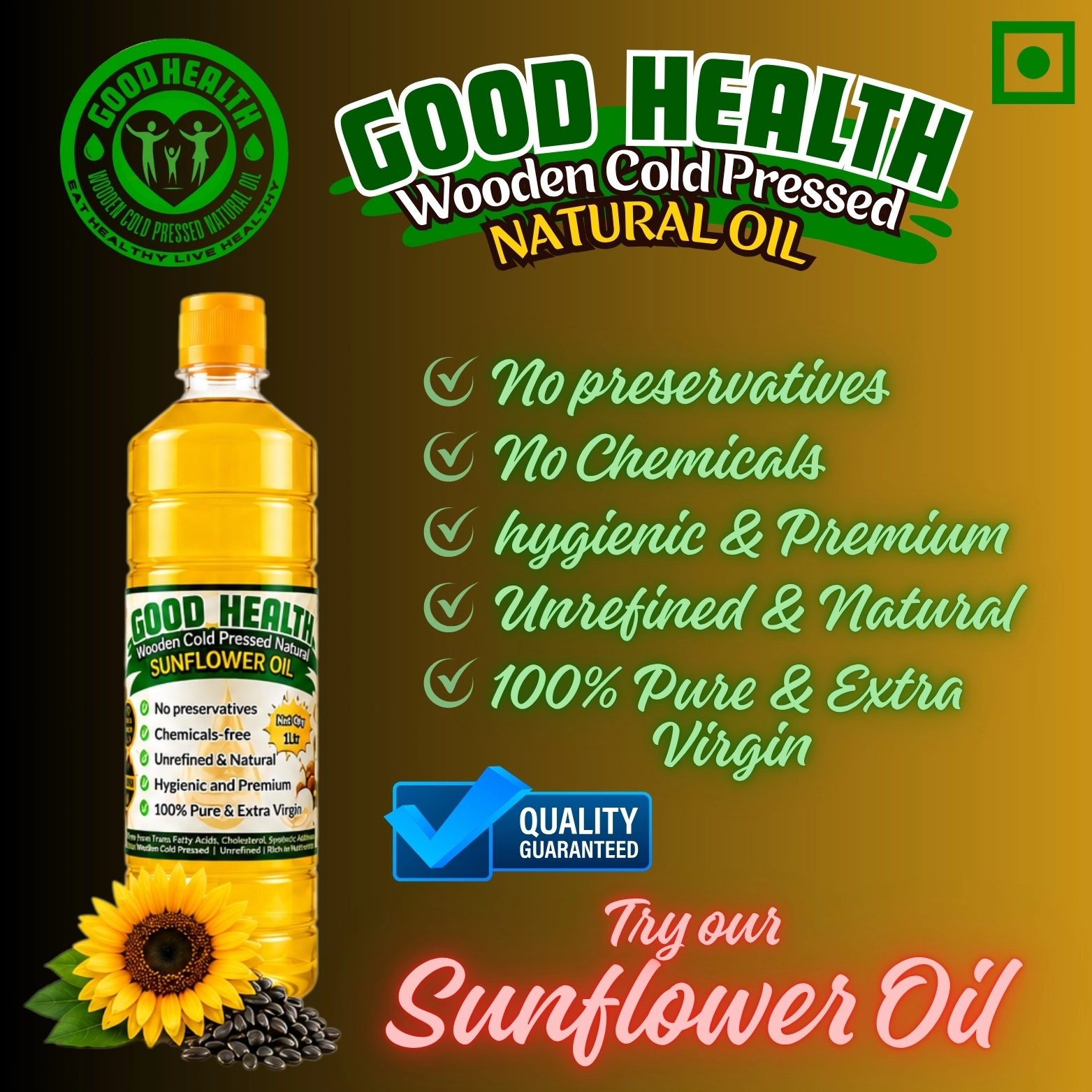 Sunflower Oil (Wood Pressed)